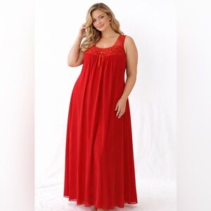 Vintage VANITY FAIR Lace Nightgown Slip Dress XXL USA Romantic Coquette Lingerie